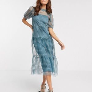 Asos blue midi dress